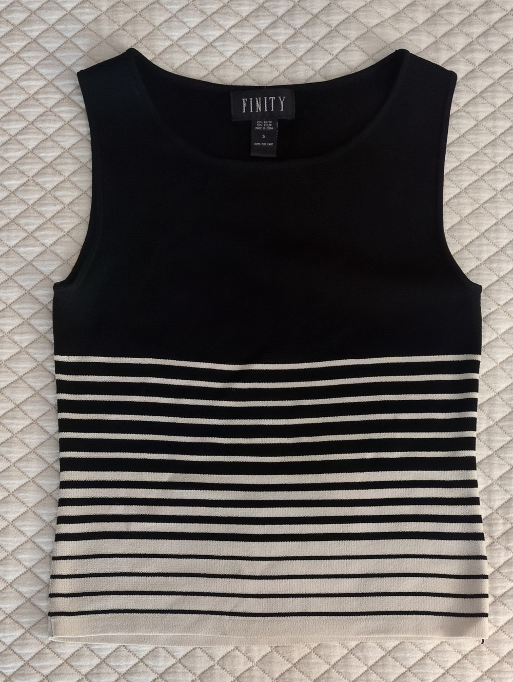 Finity Knit Top with Cream Stripes Small